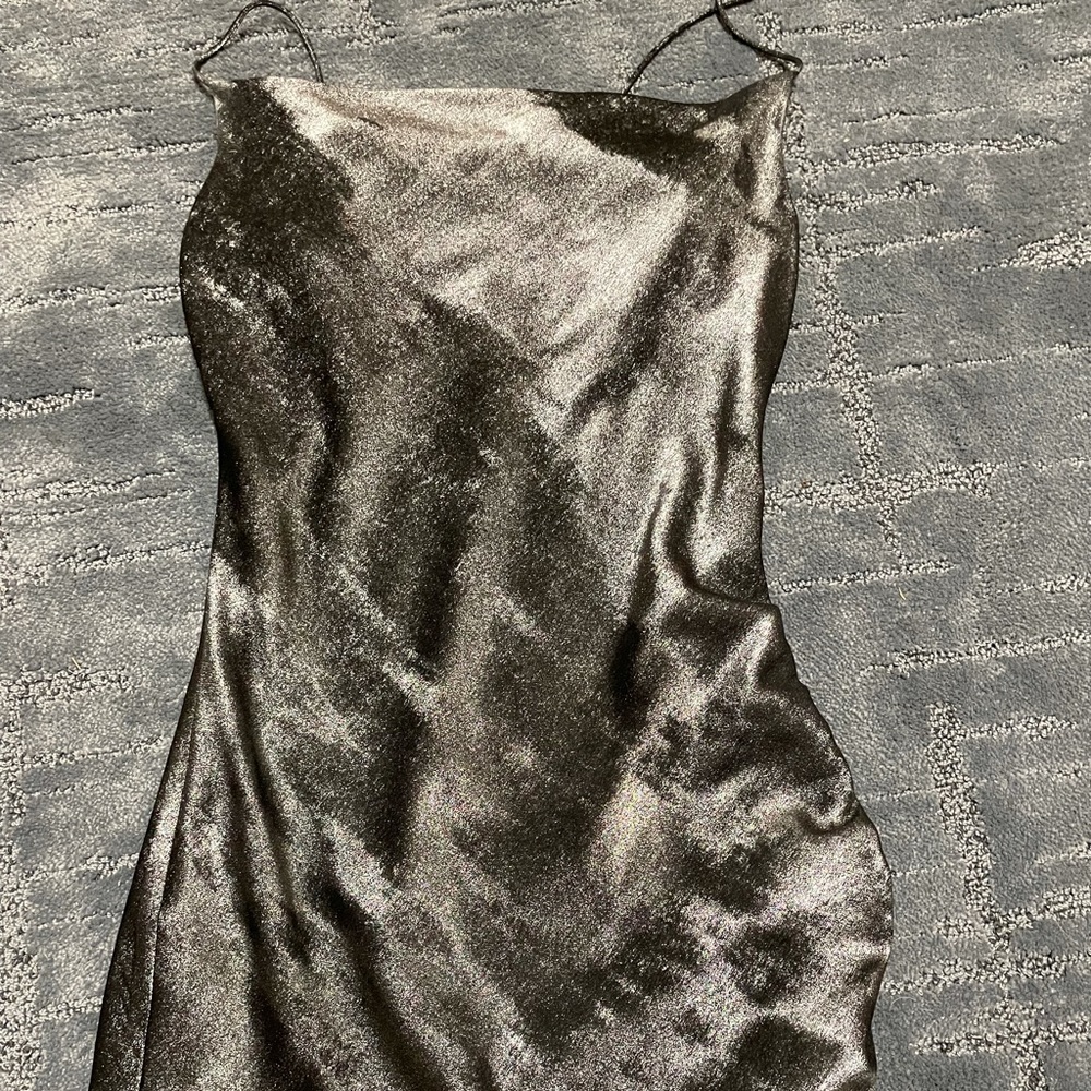 Metallic Ruched Mini dress